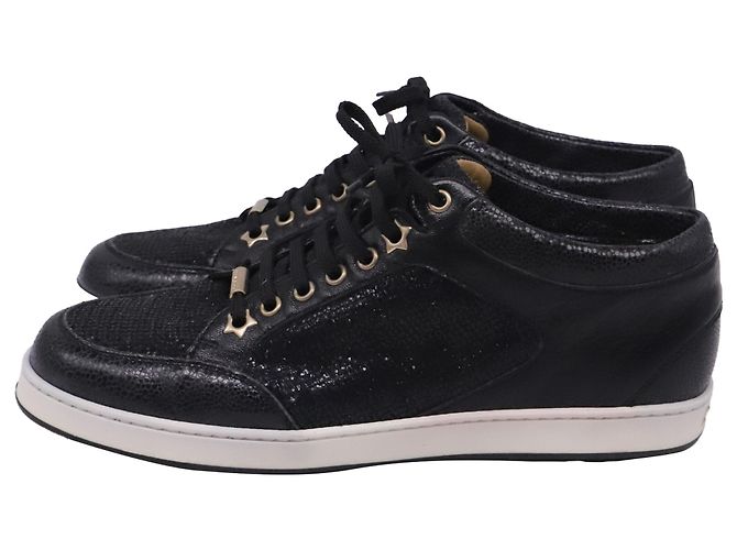 Jimmy Choo Miami Sneaker in schwarzem Glitzer - Ansicht 4