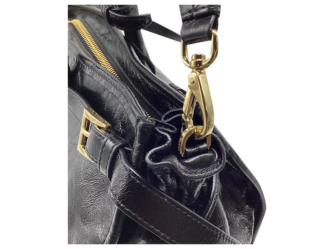 Borsa a tracolla Prada Bonnie Large in pelle di vitello nera Nero - vista 13