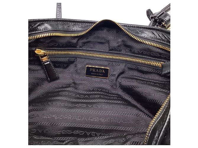 Borsa a tracolla Prada Bonnie Large in pelle di vitello nera Nero - vista 15