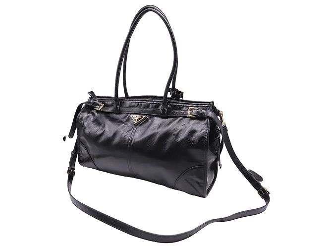 Borsa a tracolla Prada Bonnie Large in pelle di vitello nera Nero - vista 2