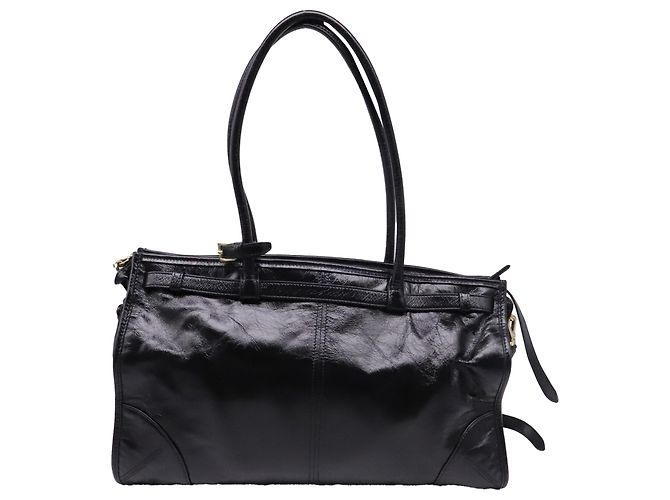 Borsa a tracolla Prada Bonnie Large in pelle di vitello nera Nero - vista 4