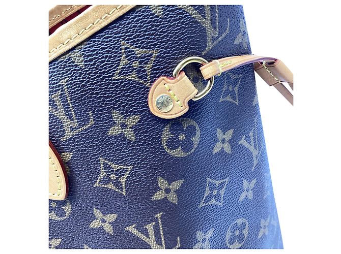 Louis Vuitton Neverfull MM Monogram Tote Bag aus braunem beschichtetem Canvas Rot Bordeaux - Ansicht 13