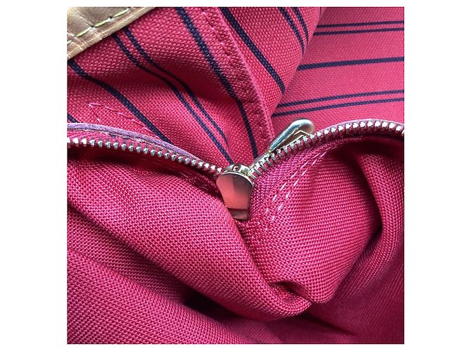 Louis Vuitton Neverfull MM Monogram Tote Bag aus braunem beschichtetem Canvas Rot Bordeaux - Ansicht 6