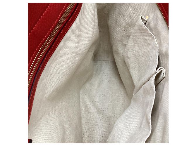 Sac cabas Gucci Medium Swing en cuir rouge - vue 10