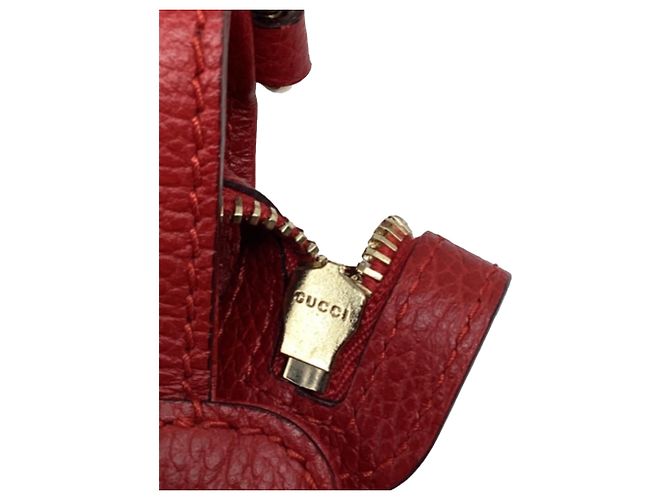 Sac cabas Gucci Medium Swing en cuir rouge - vue 11