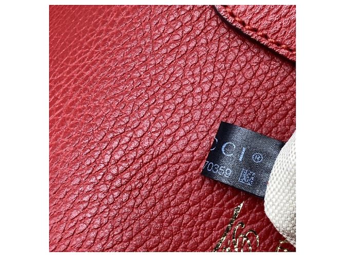 Sac cabas Gucci Medium Swing en cuir rouge - vue 7
