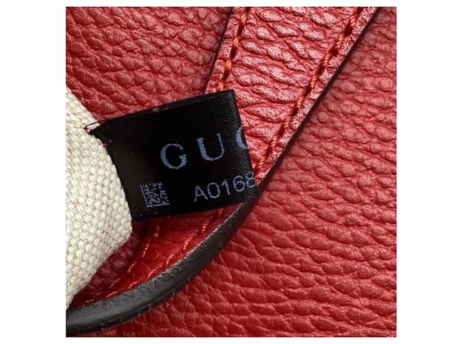 Sac cabas Gucci Medium Swing en cuir rouge - vue 8