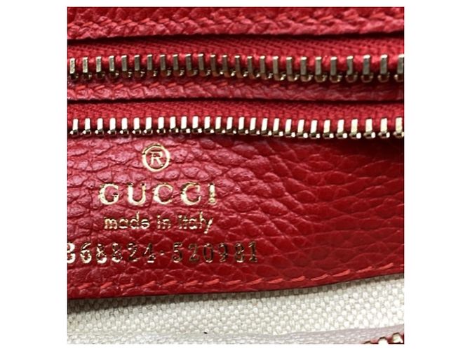 Sac cabas Gucci Medium Swing en cuir rouge - vue 9