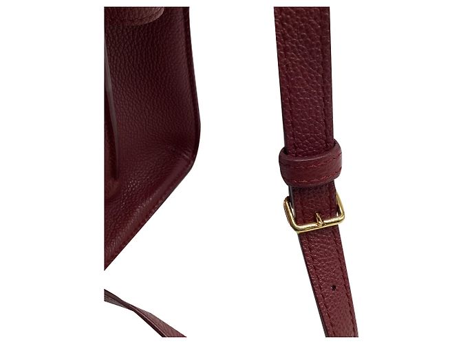 Borsa Mini Title con manico in pelle bordeaux Burberry Rosso Bordò - vista 12