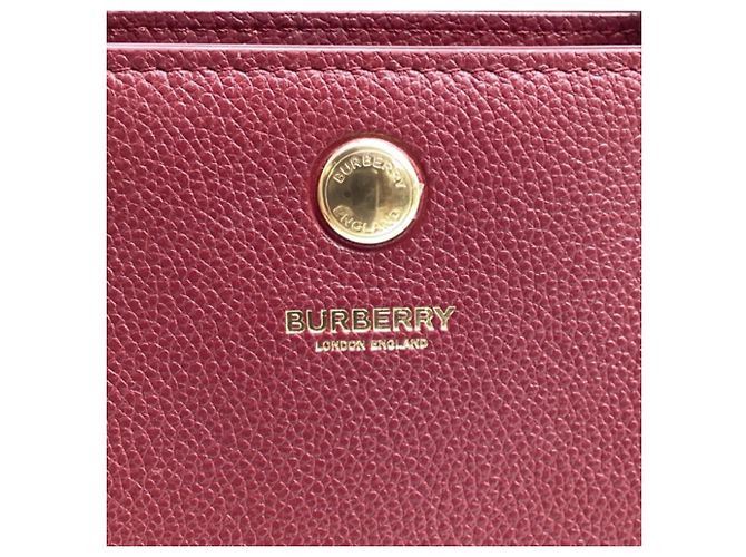 Borsa Mini Title con manico in pelle bordeaux Burberry Rosso Bordò - vista 14