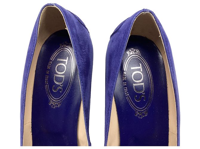 Décolleté Tod's in camoscio blu - vista 10