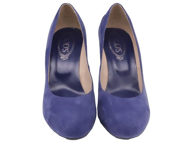 Décolleté Tod's in camoscio blu - vista 2