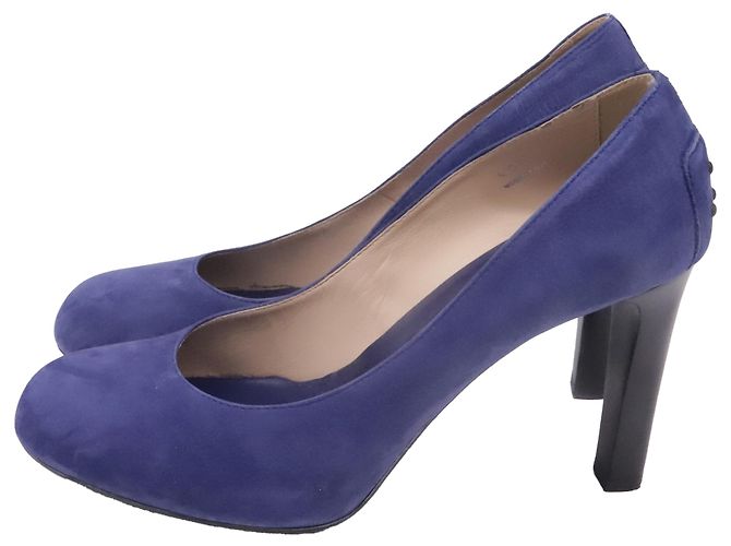 Décolleté Tod's in camoscio blu - vista 4