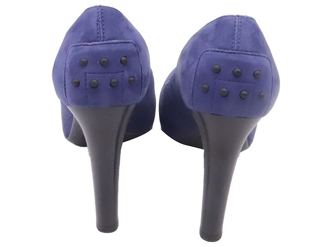 Décolleté Tod's in camoscio blu - vista 5