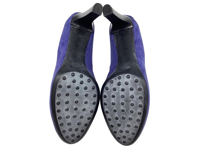Décolleté Tod's in camoscio blu - vista 7