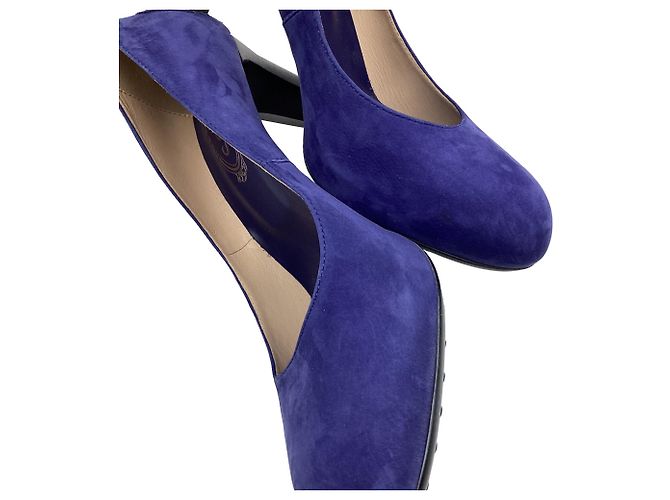 Décolleté Tod's in camoscio blu - vista 8