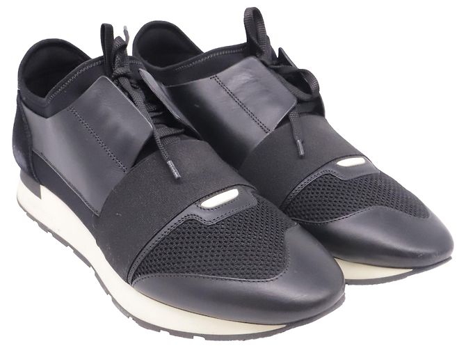 Sneakers Balenciaga Race Runner in materiali misti neri Nero - vista 3