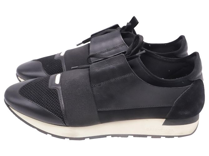Sneakers Balenciaga Race Runner in materiali misti neri Nero - vista 4
