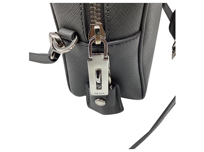 Borsa Prada Small Top handle in pelle Saffiano grigia Grigio - vista 13
