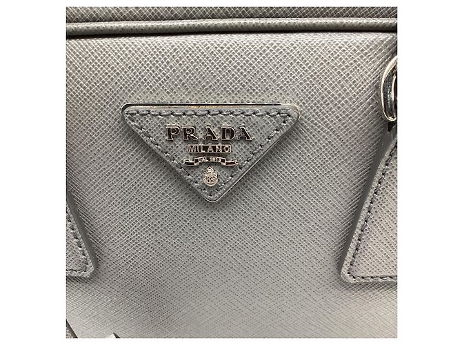 Borsa Prada Small Top handle in pelle Saffiano grigia Grigio - vista 14