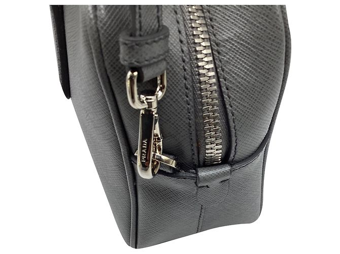Borsa Prada Small Top handle in pelle Saffiano grigia Grigio - vista 15