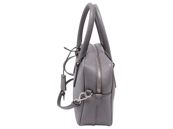 Borsa Prada Small Top handle in pelle Saffiano grigia Grigio - vista 3