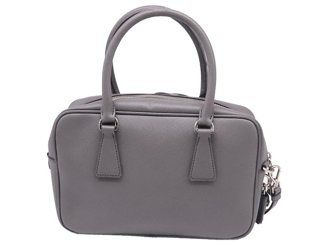 Borsa Prada Small Top handle in pelle Saffiano grigia Grigio - vista 4