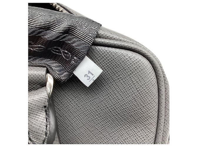Borsa Prada Small Top handle in pelle Saffiano grigia Grigio - vista 9