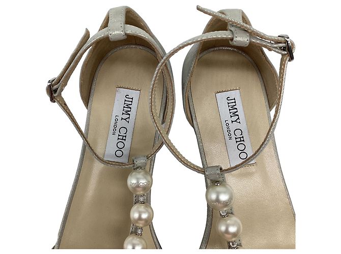 Sandali bassi Jimmy Choo Bella in pelle argento - vista 10