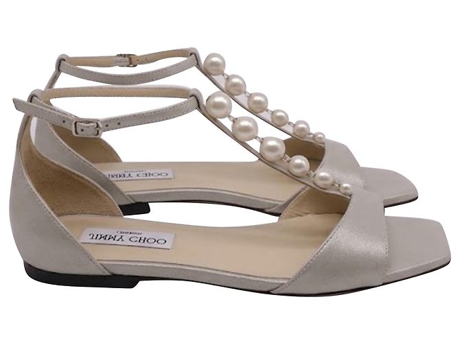 Sandali bassi Jimmy Choo Bella in pelle argento - vista 3