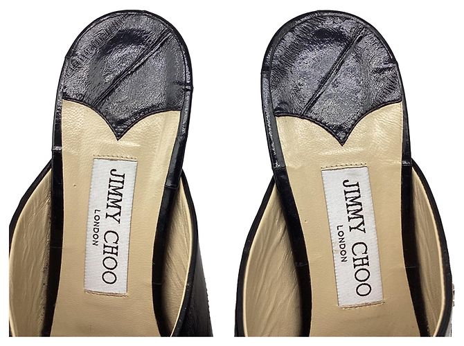 Mules con tacco Jimmy Choo Rya 90 in pelle nera Nero - vista 11