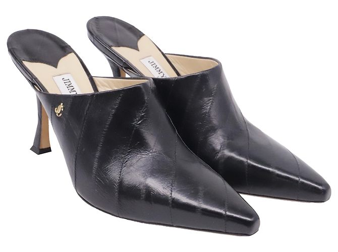 Mules con tacco Jimmy Choo Rya 90 in pelle nera Nero - vista 3