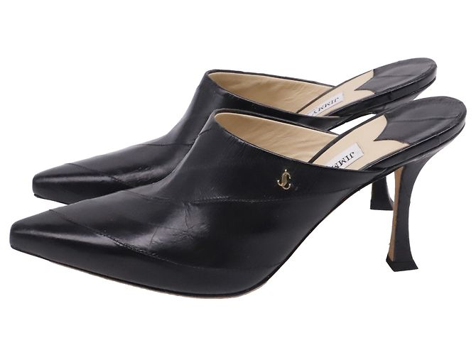 Mules con tacco Jimmy Choo Rya 90 in pelle nera Nero - vista 4