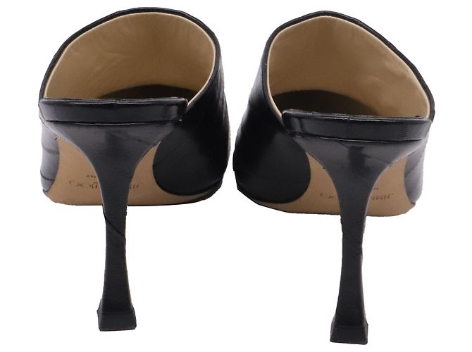 Mules con tacco Jimmy Choo Rya 90 in pelle nera Nero - vista 5
