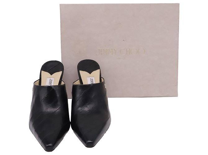 Mules con tacco Jimmy Choo Rya 90 in pelle nera Nero - vista 6