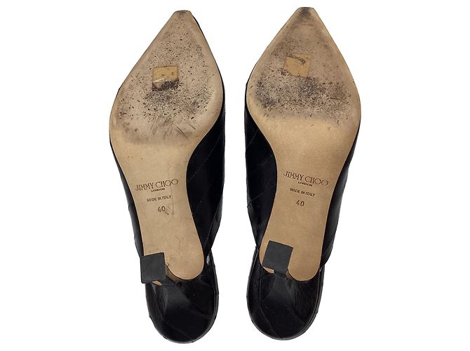 Mules con tacco Jimmy Choo Rya 90 in pelle nera Nero - vista 9
