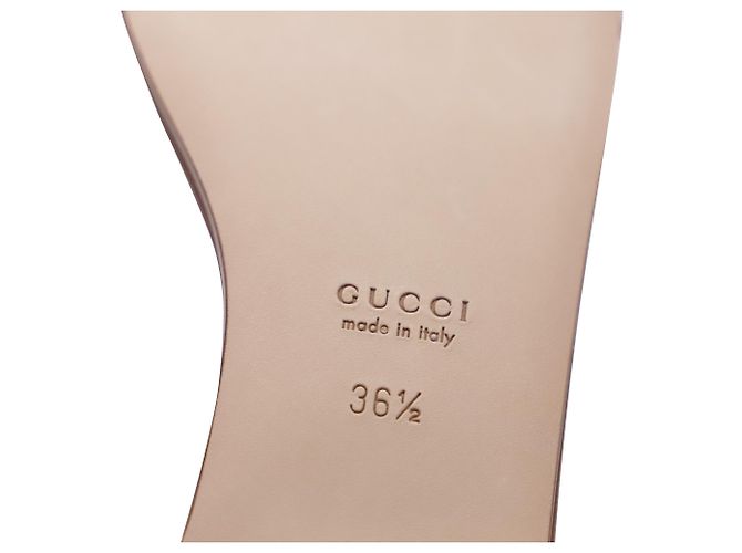 Sandali T-strap Gucci con dettagli in bambù in pelle marrone - vista 8