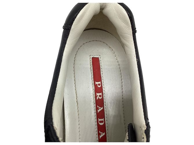 Sneakers basse Prada Sport in pelle nera Nero - vista 13