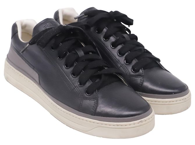 Sneakers basse Prada Sport in pelle nera Nero - vista 3