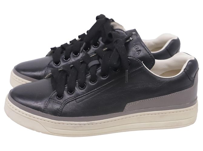 Sneakers basse Prada Sport in pelle nera Nero - vista 4