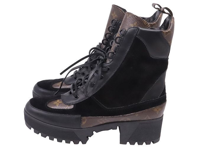 Botas Desert de plataforma Laureate Louis Vuitton en piel negra Castaño - vista 4