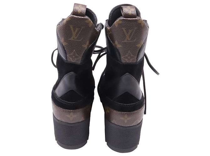 Botas Desert de plataforma Laureate Louis Vuitton en piel negra Castaño - vista 5