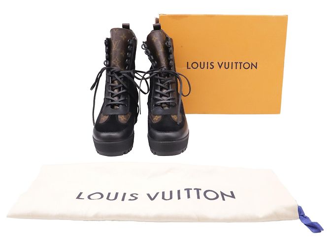 Botas Desert de plataforma Laureate Louis Vuitton en piel negra Castaño - vista 6