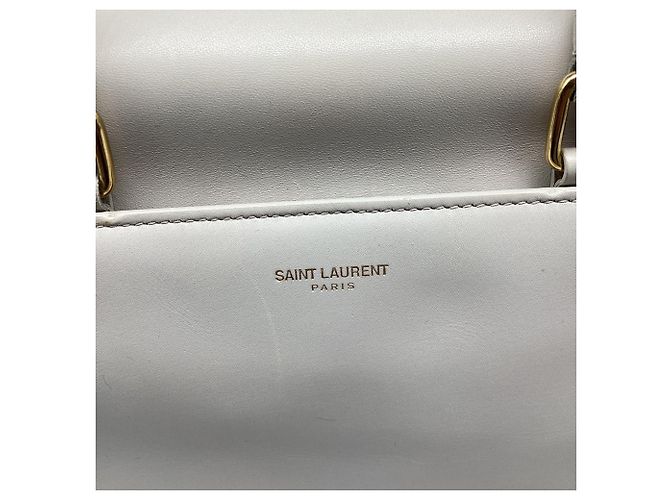 Autre Marque Mala Duffle Classic Saint Laurent em pele branca Branco - vista 15