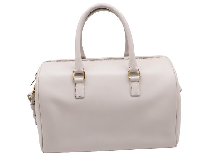 Autre Marque Mala Duffle Classic Saint Laurent em pele branca Branco - vista 4