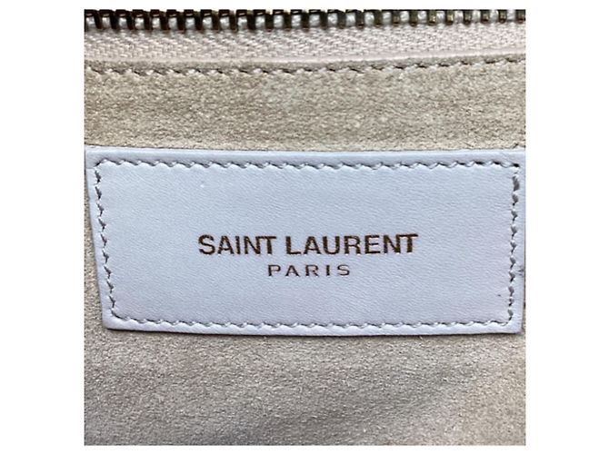 Autre Marque Mala Duffle Classic Saint Laurent em pele branca Branco - vista 8