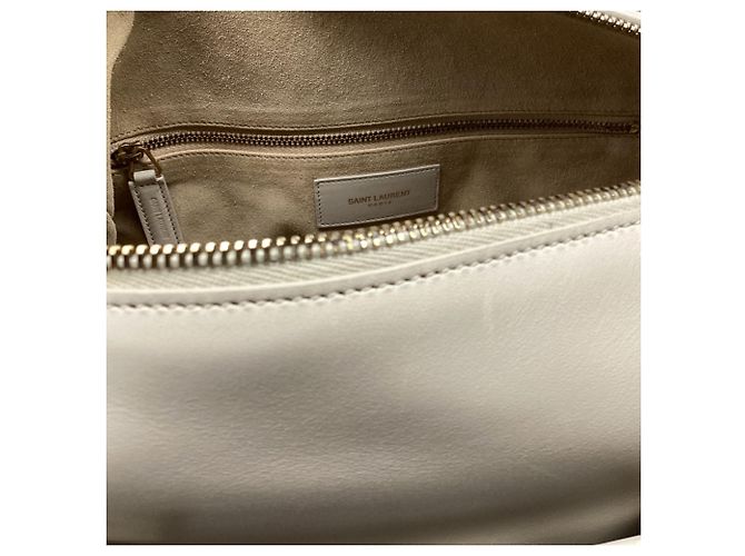 Autre Marque Mala Duffle Classic Saint Laurent em pele branca Branco - vista 9