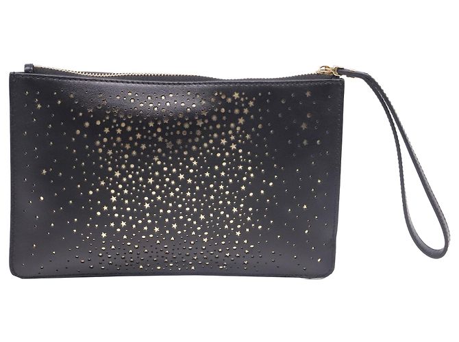 Clutch Salvatore Ferragamo in pelle nera traforata con fiocco Nero - vista 4