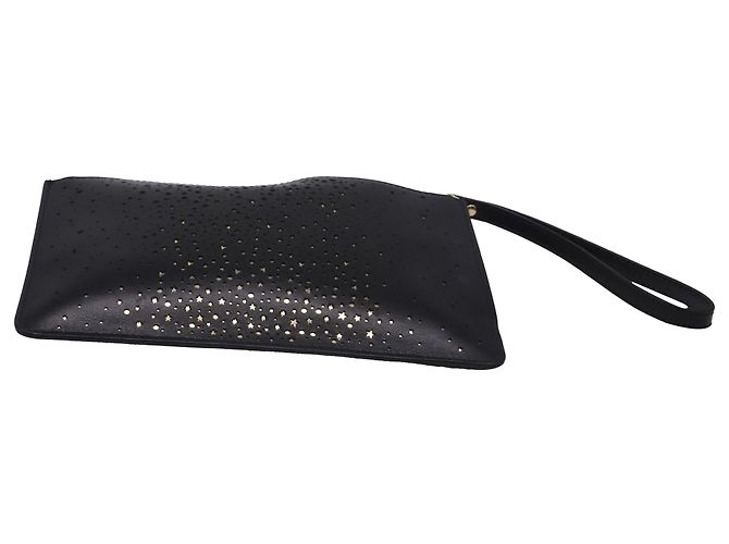 Clutch Salvatore Ferragamo in pelle nera traforata con fiocco Nero - vista 5