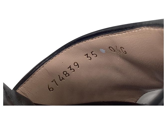 Gucci GG Marmont gesteppte Absatz-Mules aus schwarzem Leder - Ansicht 9